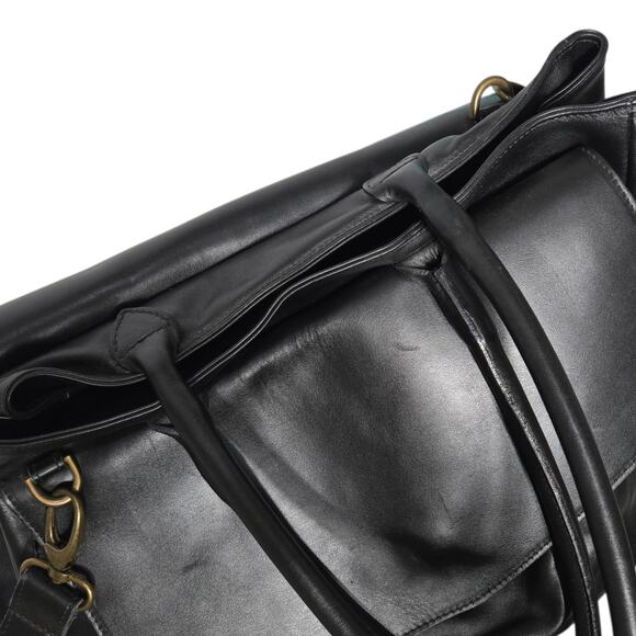 CORSIA Leather Tote Bag Satchel Black Crossbody Strap Handle Carryall Structured - Picture 5 of 15